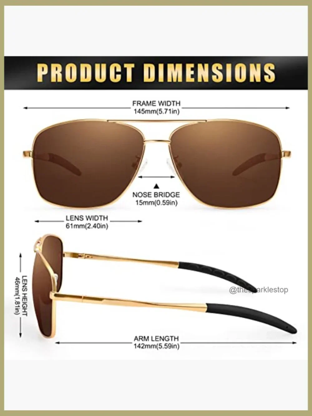 Metal Frame Polarized Aviator Sunglasses UV400 Protection Driving